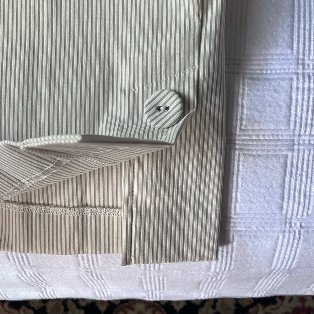 Peck & Peck Eva Crop Pants with Tummy Control Panel White and Tan Stripe… - Picture 12 of 13